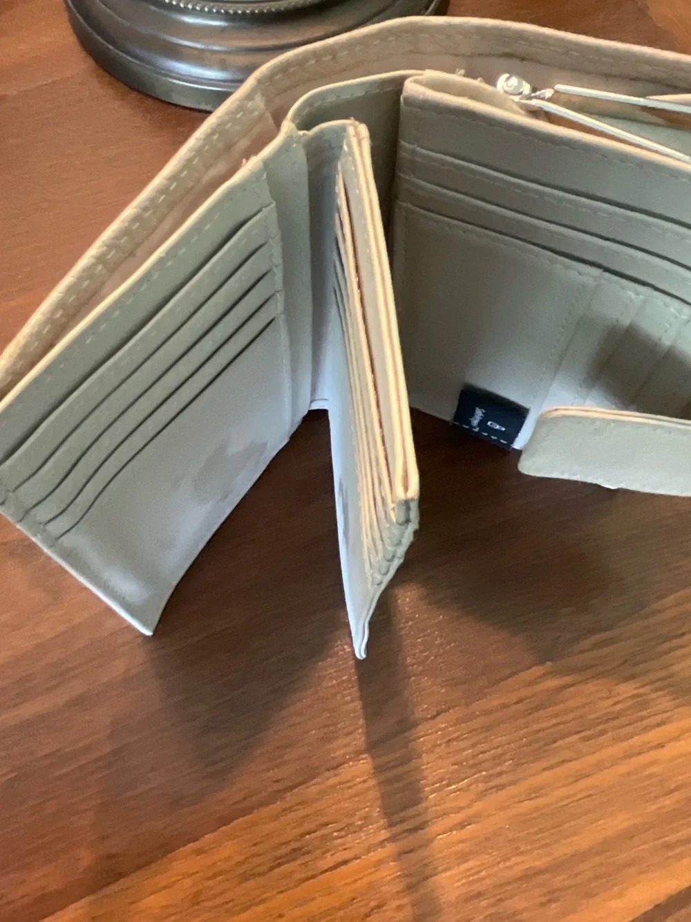 Pebbled Leather Women's Wallet in Cream